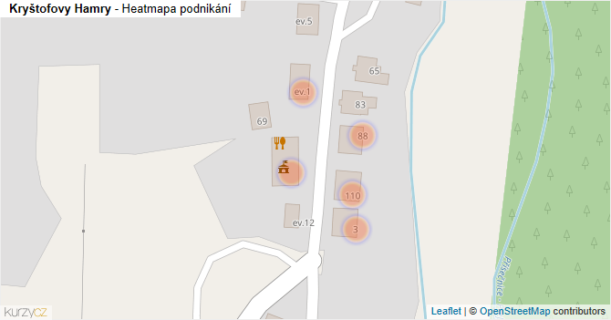 Kryštofovy Hamry - mapa podnikání