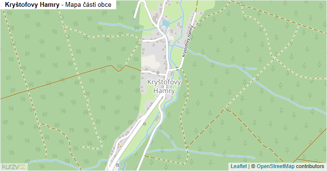 Kryštofovy Hamry - mapa části obce