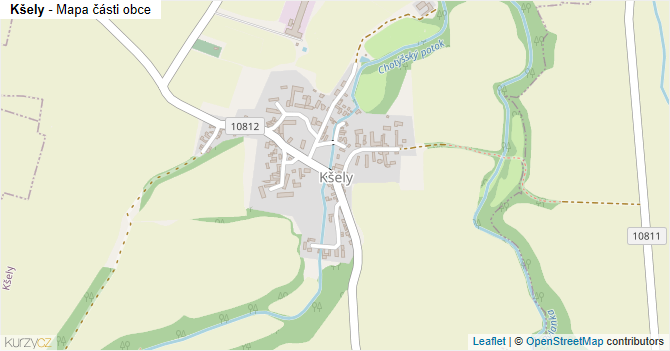 Kšely - mapa části obce