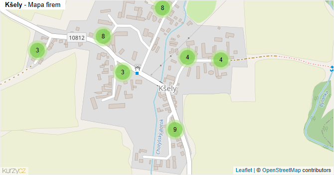 Kšely - mapa firem