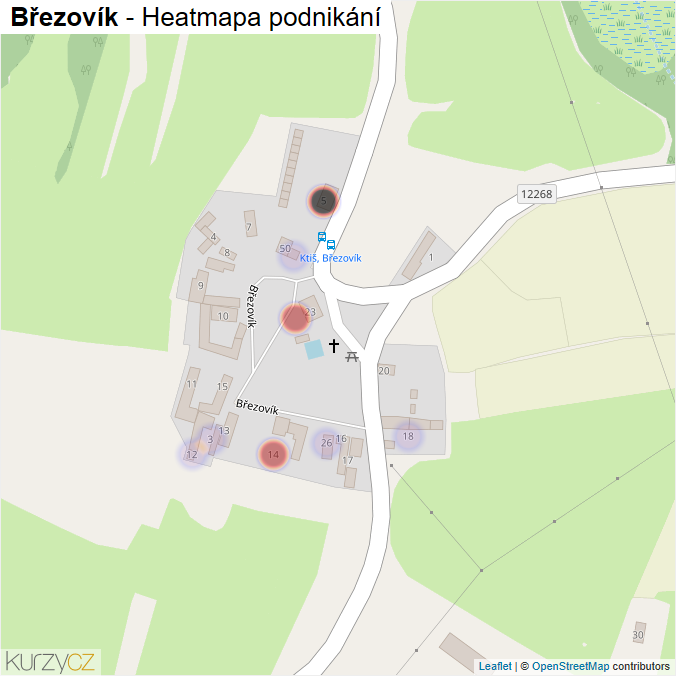 Mapa Březovík - Firmy v části obce.