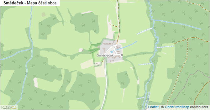 Smědeček - mapa části obce
