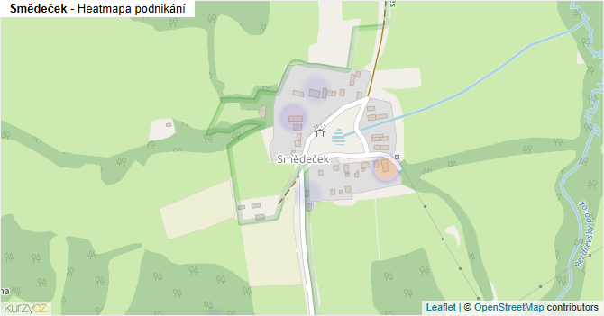 Smědeček - mapa podnikání