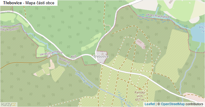 Třebovice - mapa části obce