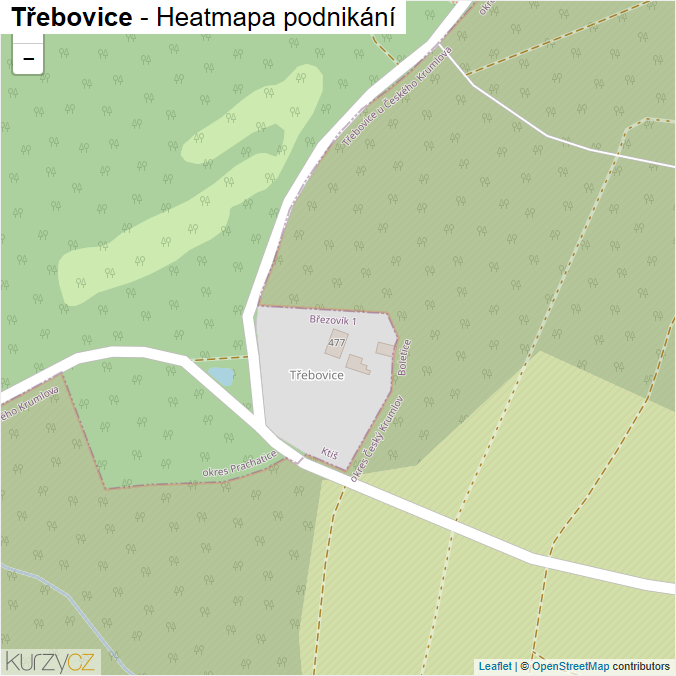 Mapa Třebovice - Firmy v části obce.