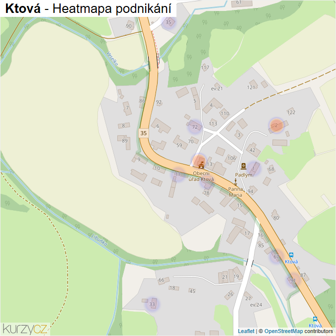 Mapa Ktová - Firmy v části obce.
