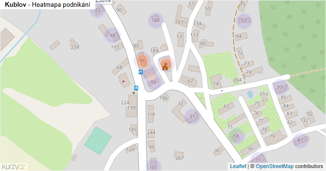 Kublov - mapa podnikání