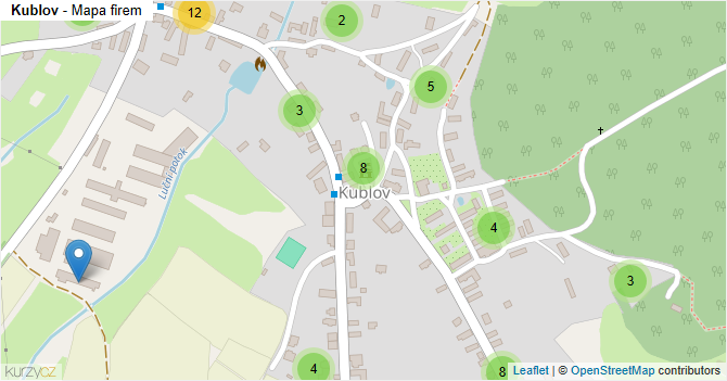 Kublov - mapa firem