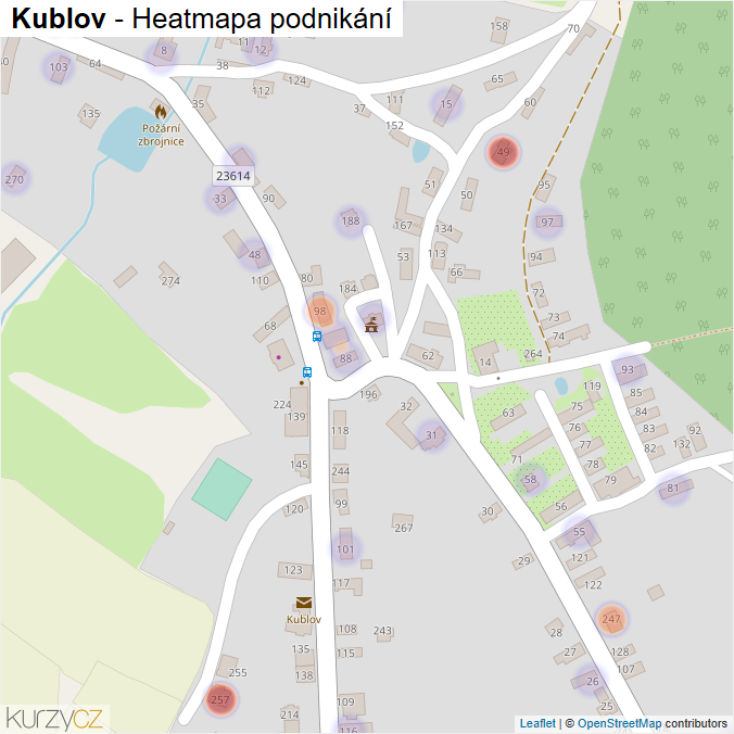Mapa Kublov - Firmy v části obce.