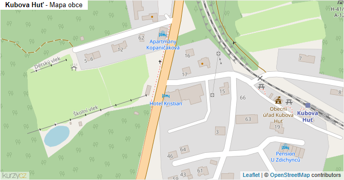 Kubova Huť - mapa obce