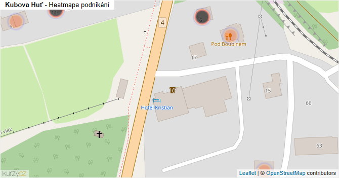 Kubova Huť - mapa podnikání