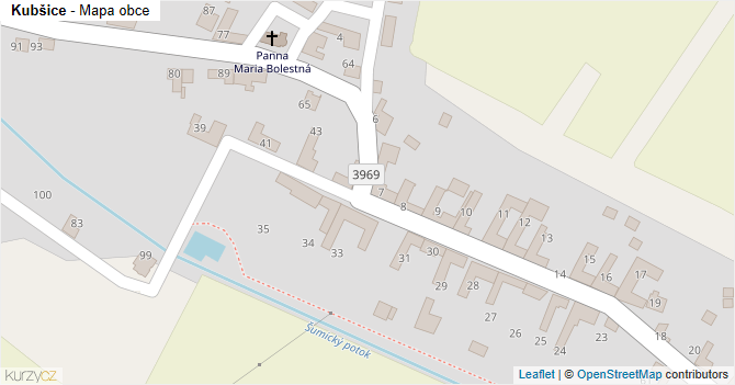 Kubšice - mapa obce