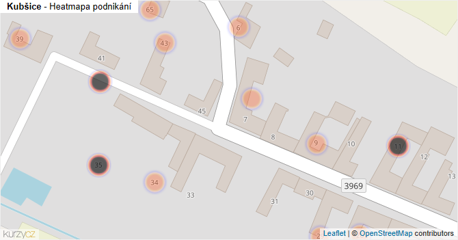 Kubšice - mapa podnikání