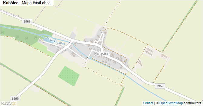 Kubšice - mapa části obce