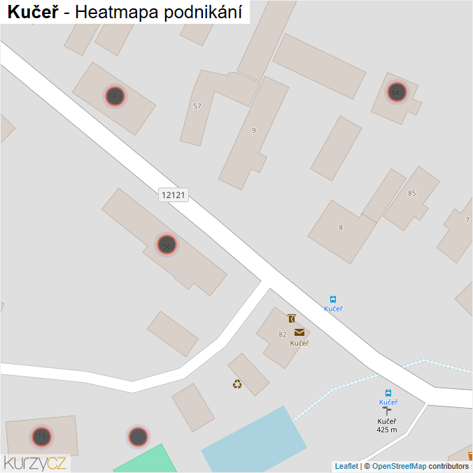 Mapa Kučeř - Firmy v obci.