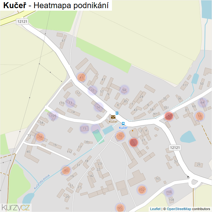 Mapa Kučeř - Firmy v části obce.