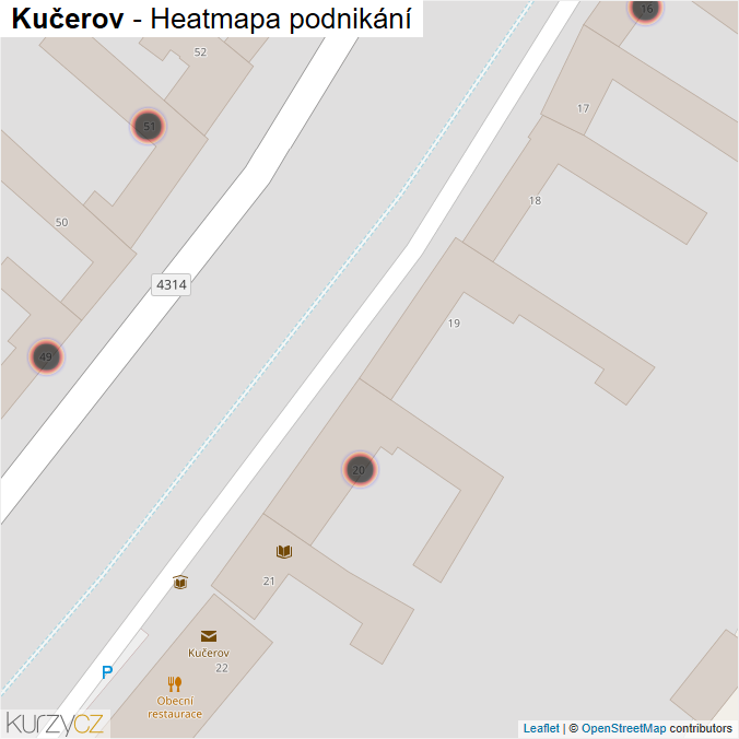 Mapa Kučerov - Firmy v obci.