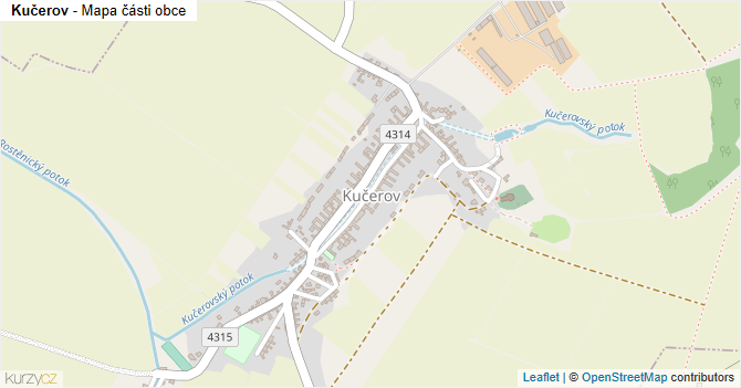 Kučerov - mapa části obce