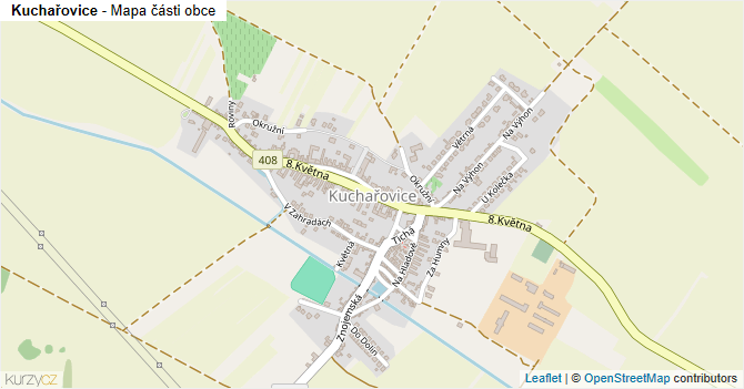 Kuchařovice - mapa části obce