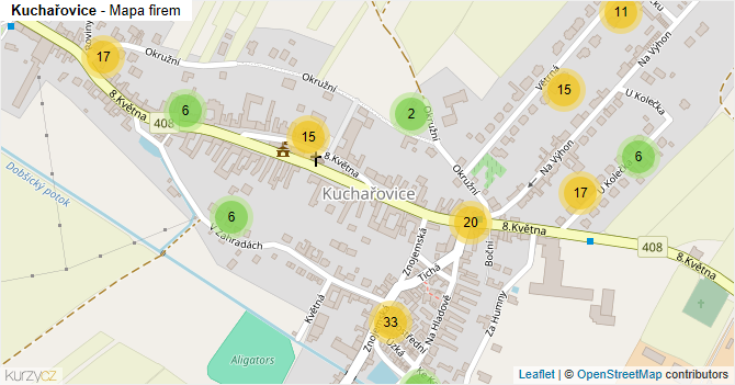 Kuchařovice - mapa firem
