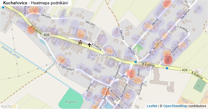 Kuchařovice - mapa podnikání