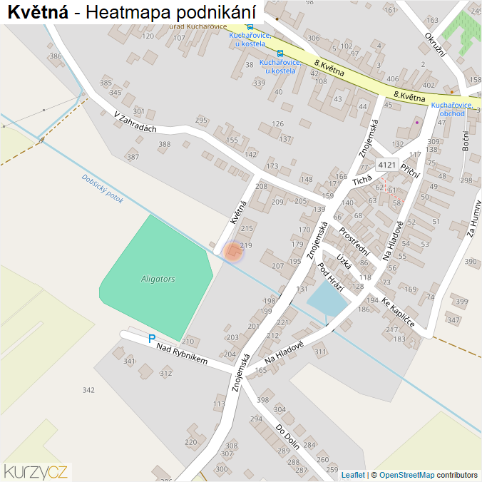 Mapa Květná - Firmy v ulici.