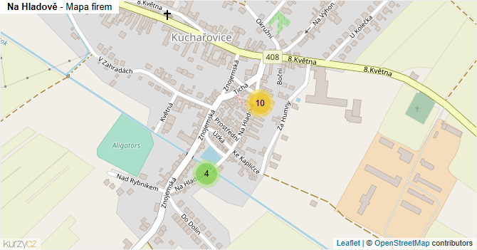 Na Hladově - mapa firem