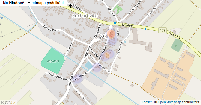 Na Hladově - mapa podnikání