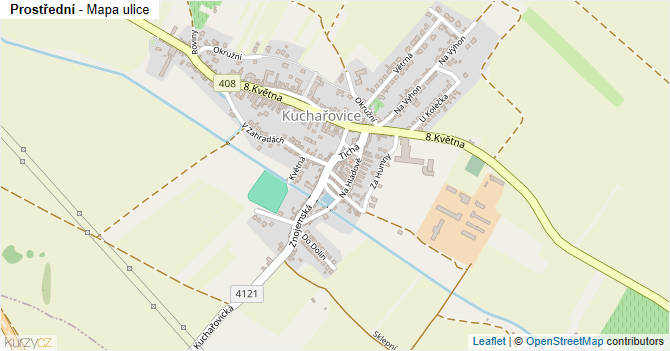 Prostřední - mapa ulice