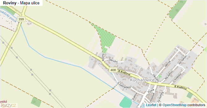 Roviny - mapa ulice