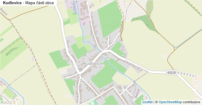 Kudlovice - mapa části obce