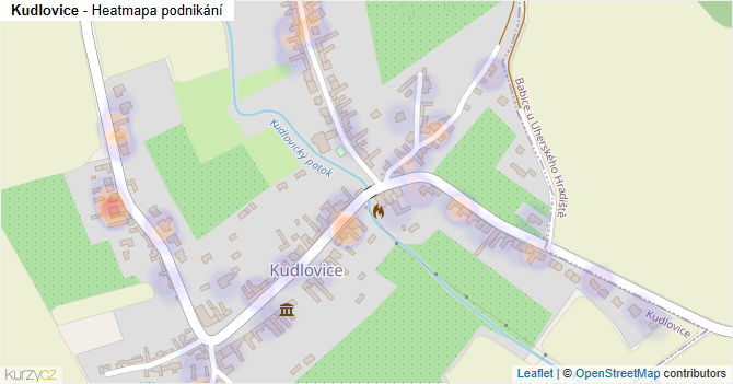 Kudlovice - mapa podnikání