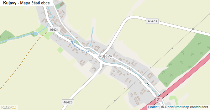 Kujavy - mapa části obce