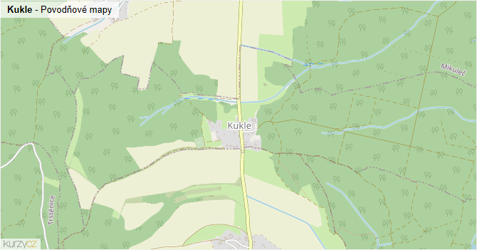 Kukle - záplavové mapy stoleté vody