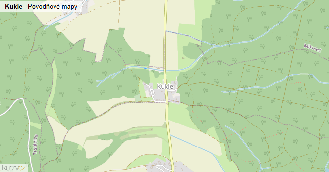 Kukle - záplavové mapy stoleté vody