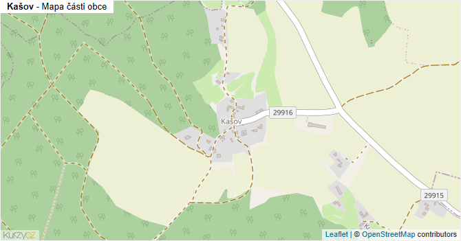 Kašov - mapa části obce