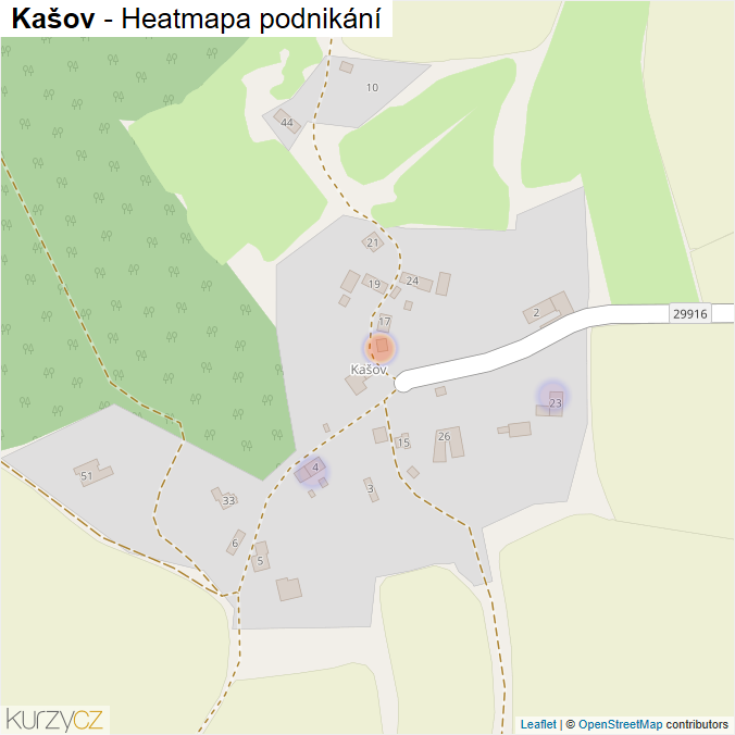 Mapa Kašov - Firmy v části obce.