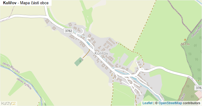 Kulířov - mapa části obce