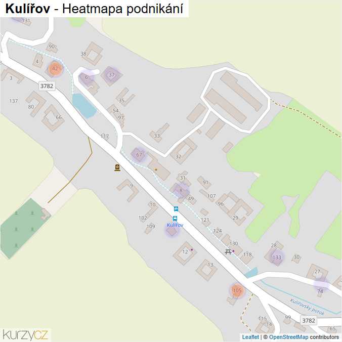 Mapa Kulířov - Firmy v části obce.