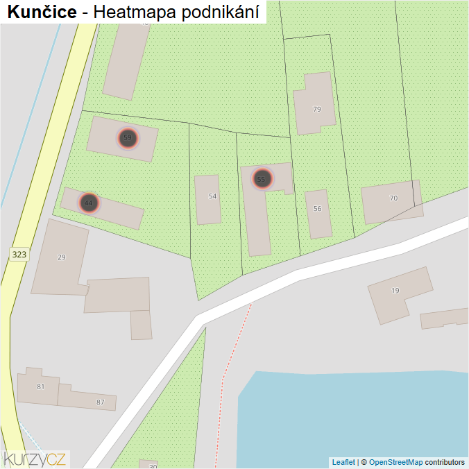 Mapa Kunčice - Firmy v obci.