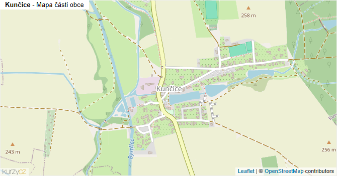 Kunčice - mapa části obce