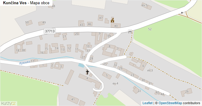 Kunčina Ves - mapa obce