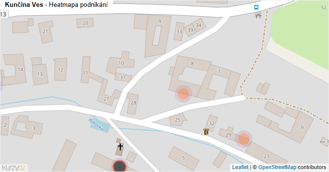 Kunčina Ves - mapa podnikání