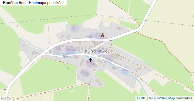 Kunčina Ves - mapa podnikání