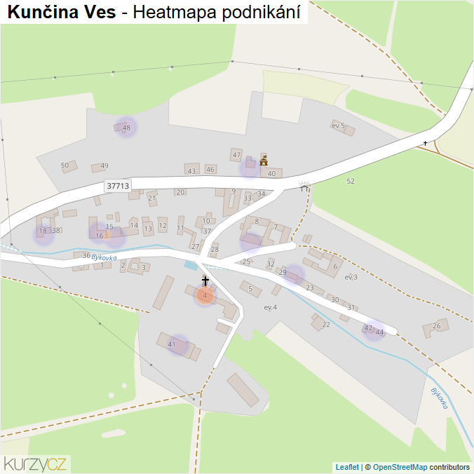 Mapa Kunčina Ves - Firmy v části obce.