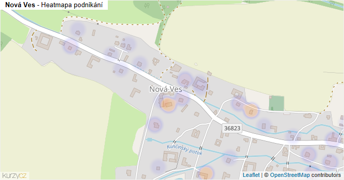 Nová Ves - mapa podnikání