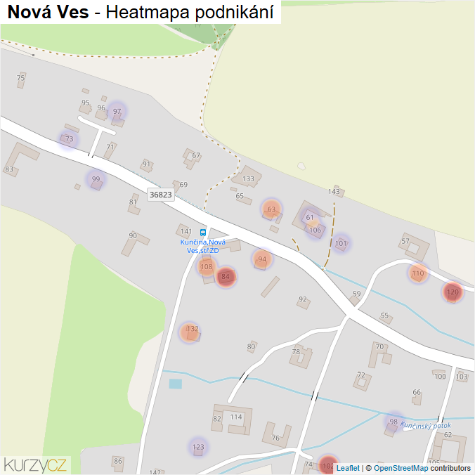 Mapa Nová Ves - Firmy v části obce.