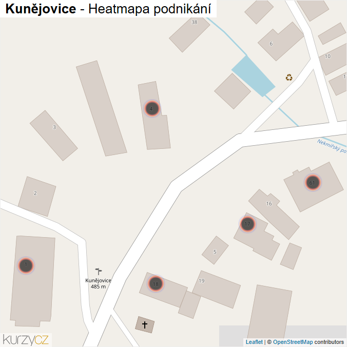 Mapa Kunějovice - Firmy v obci.