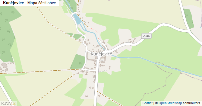 Kunějovice - mapa části obce