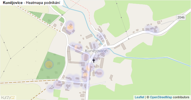 Kunějovice - mapa podnikání